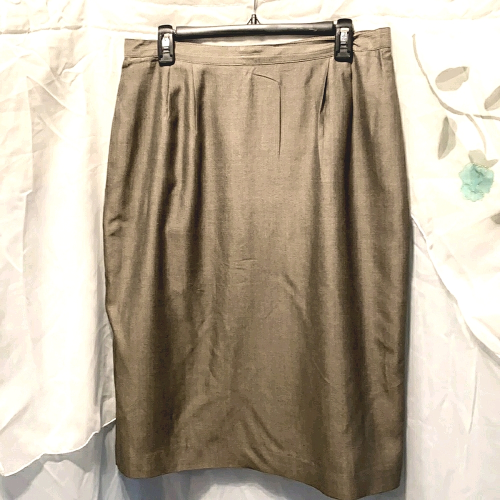 JONES NEW YORK BROWN TWEED PENCIL SKIRT SZ 16